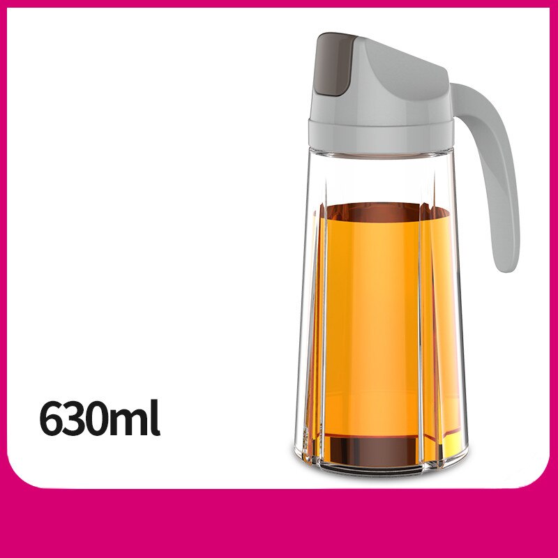 Glas olivenolie flaske premium eddike beholder køkken sojasovs flaske glas eddike opbevaring flaske madlavningsværktøj: 630ml grå