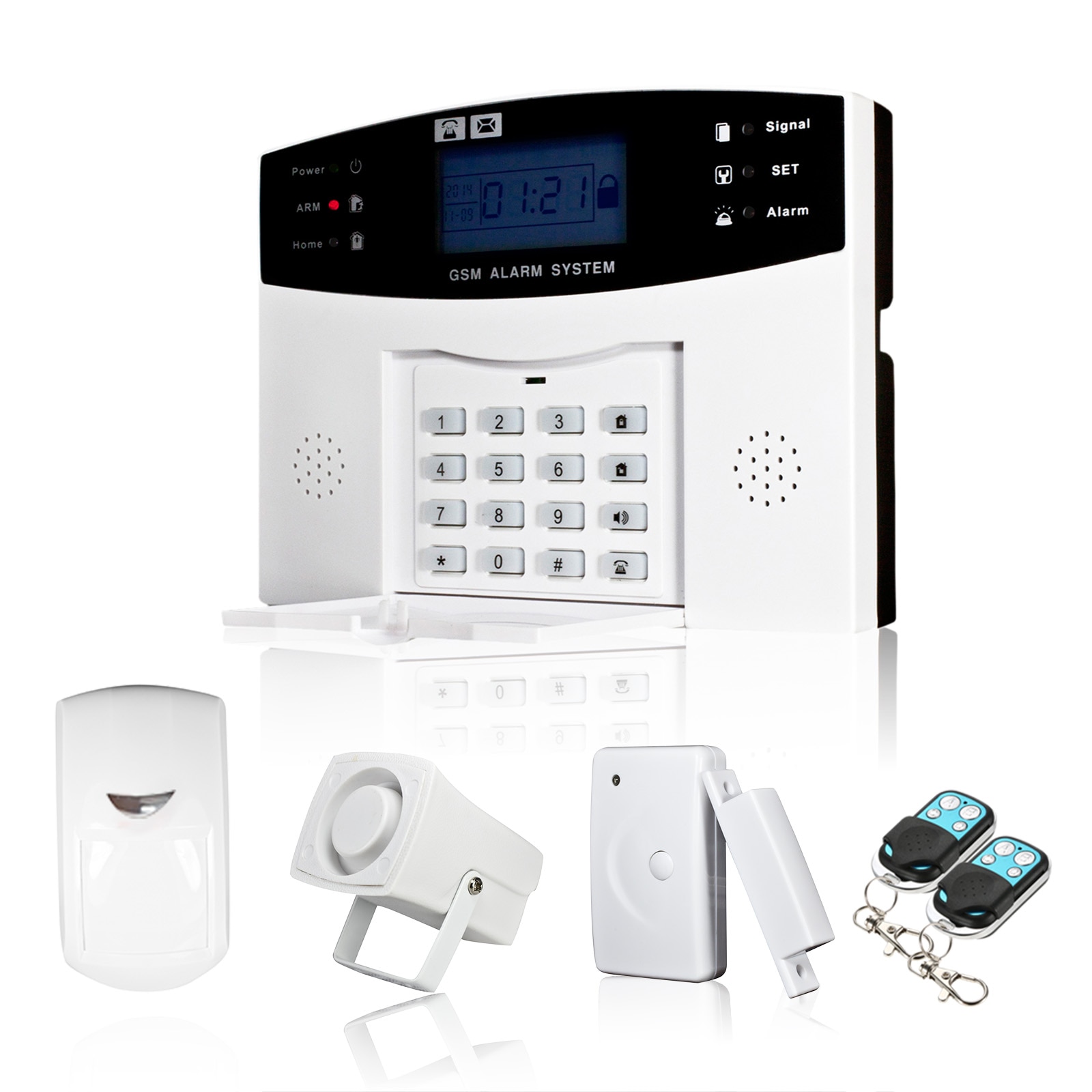 Wireless GSM SMS Home Burglar Security Alarm System Detector Sensor Kit Phone App Remote Control 433MHz