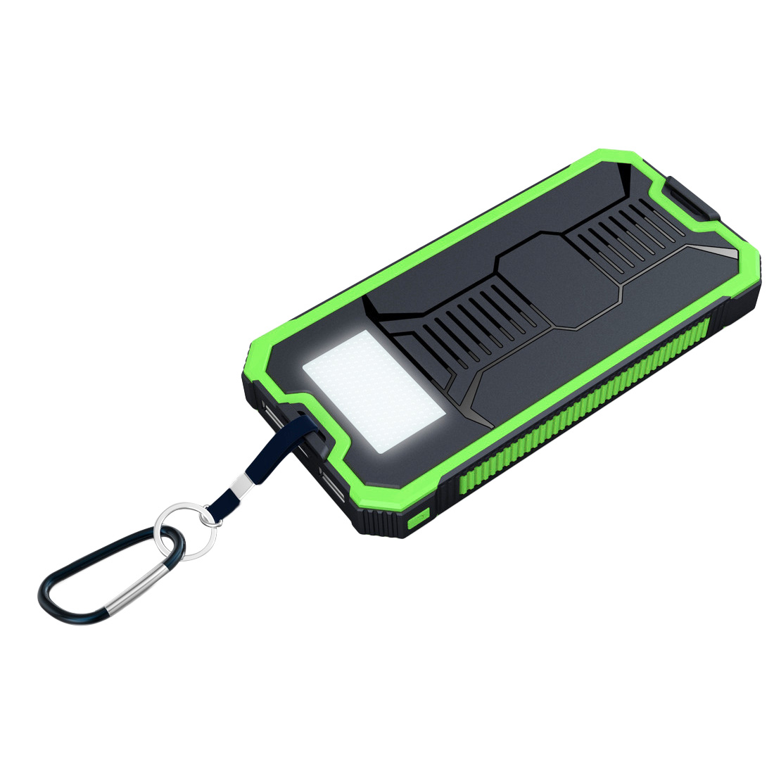 Caixa de energia portátil usb 18650, banco de energia solar portátil sem bateria led para armazenamento de painel solar: Green