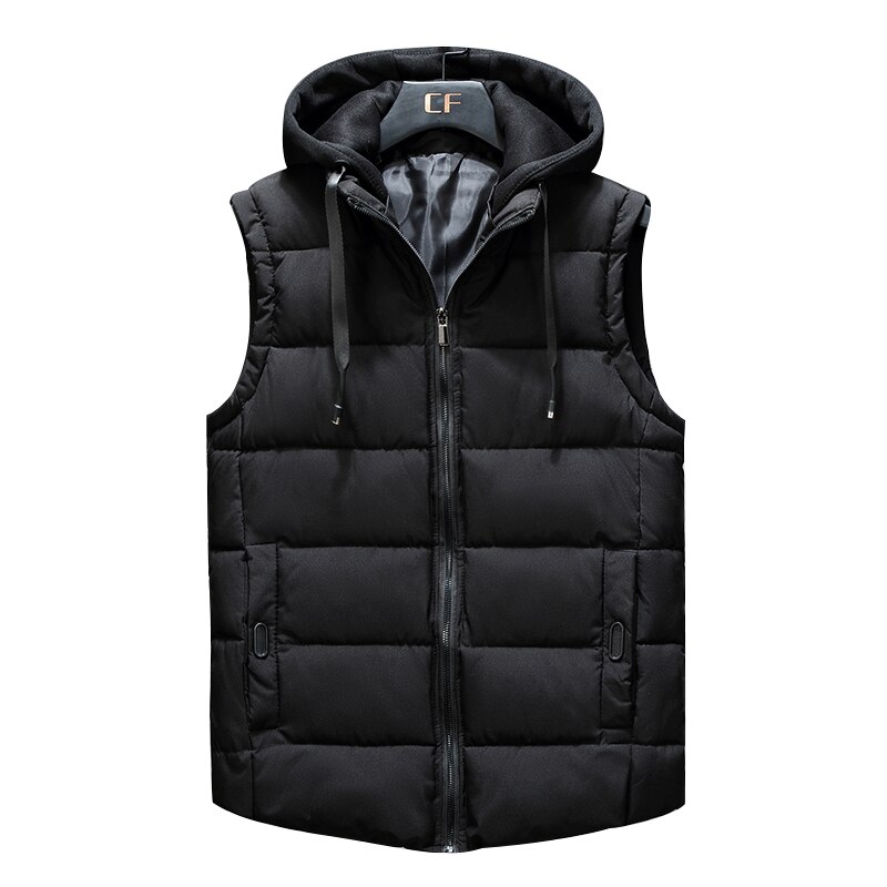 Winter Vest Mannen Warme Mouwloze Jassen Hooded Vest Mannen Hoed Toevallige Mannelijke Vest Jas Homme Vesten