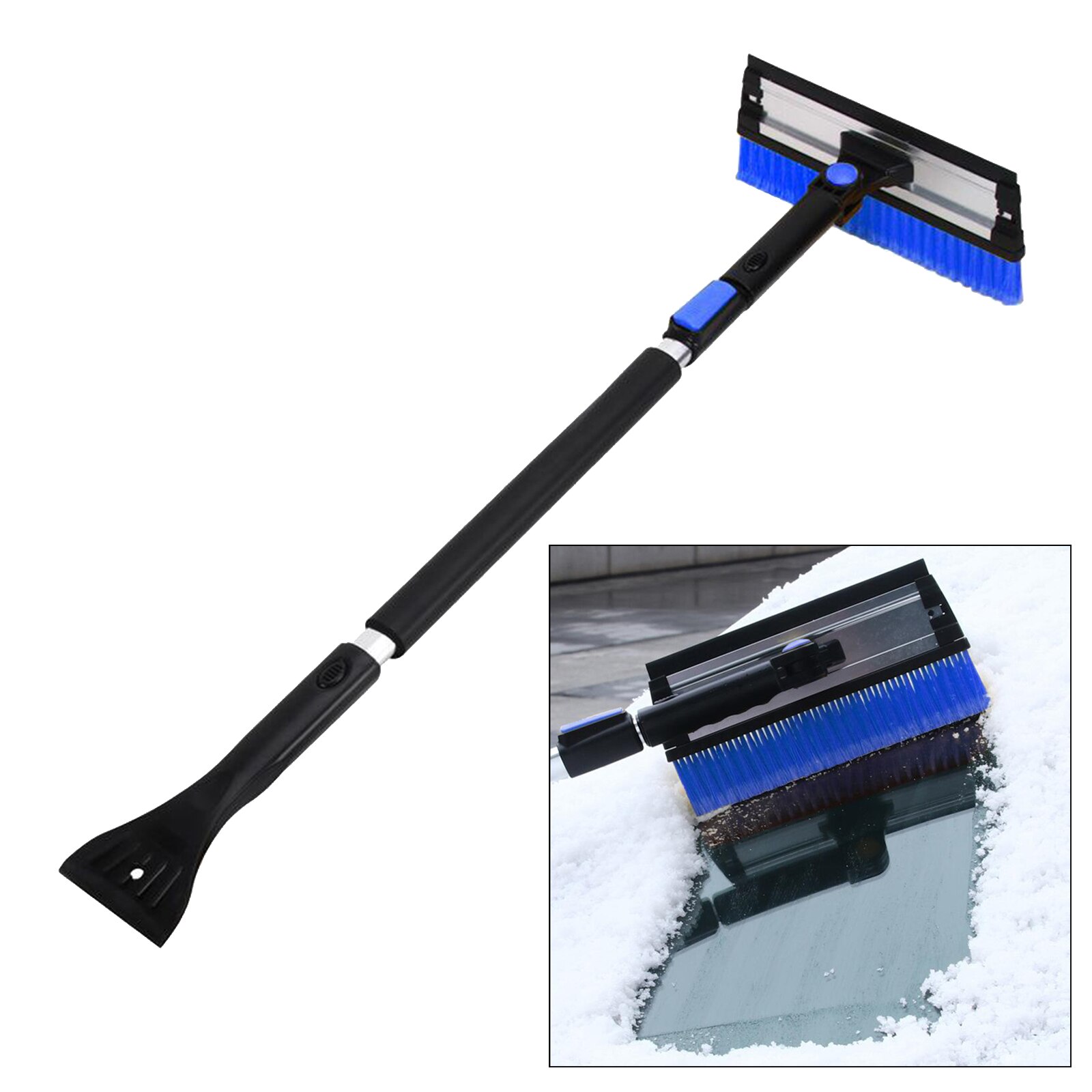 Extendable Snow Brush Detachable Ice Scraper with Soft Foam Grip for Home Window ,Cars, Trucks, SUV Windowshield (Heavy Duty)