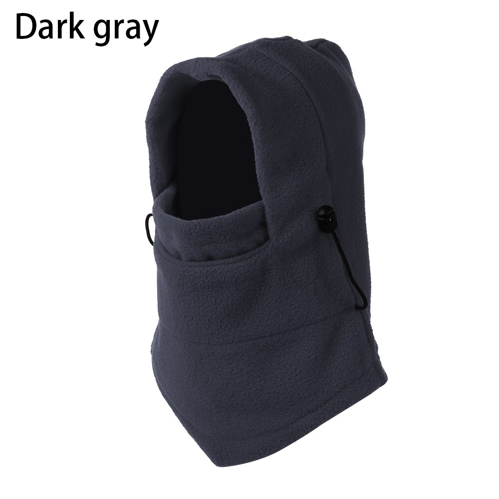 1 PC Winter Outdoor Windproof Snood Hood Hat Warm Thermal Fleece Balaclava Scarf Cycling Hiking Full Ski Face Cover Neck Warmer: dark gray