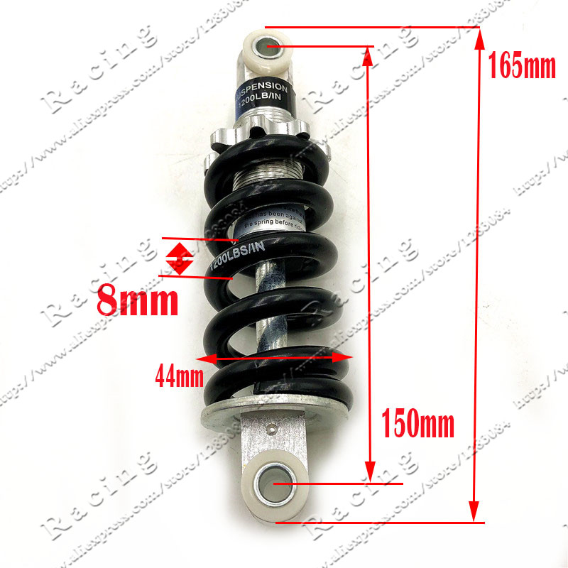 125Mm 150Mm 180Mm 1200LB Rear Suspension Shock Voor Elektrische Scooter Bike 47cc 49CC Mini Moto Dirt Bike atv Quad Pocket Bike