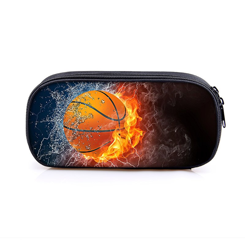 Basketbal Print Cosmetische Case Potlood Tas Jongens Meisjes Schooltassen Kids Stationaire Tas Kinderen Pennenbakje Schoolbenodigdheden Tas