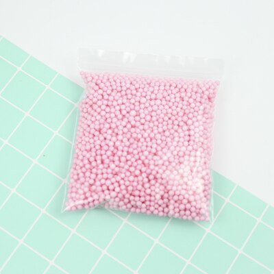 1 pack Polystyreen Piepschuim kleurrijke Ballen DIY Sneeuw Deeltjes Accessoires Slijm Ballen Kleine Tiny Kralen Voor Foam Filler 4- 6mm: pink(10g)