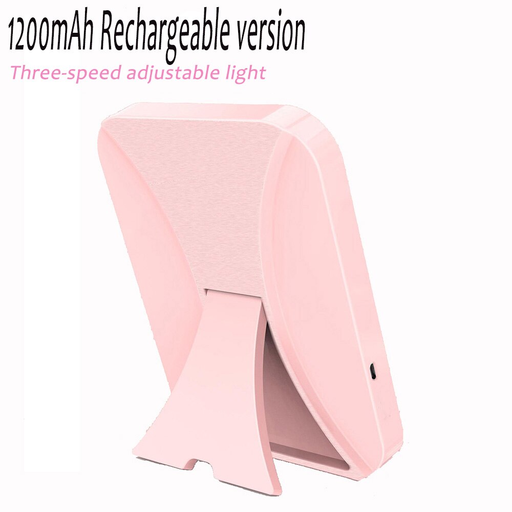 FFFIST 33 LEDs Rechargeable Beauty Makeup Mirror With Lights Adjustable Touch Portable Illuminated Vanity Makeup Light Mirror: 01 Charging Version