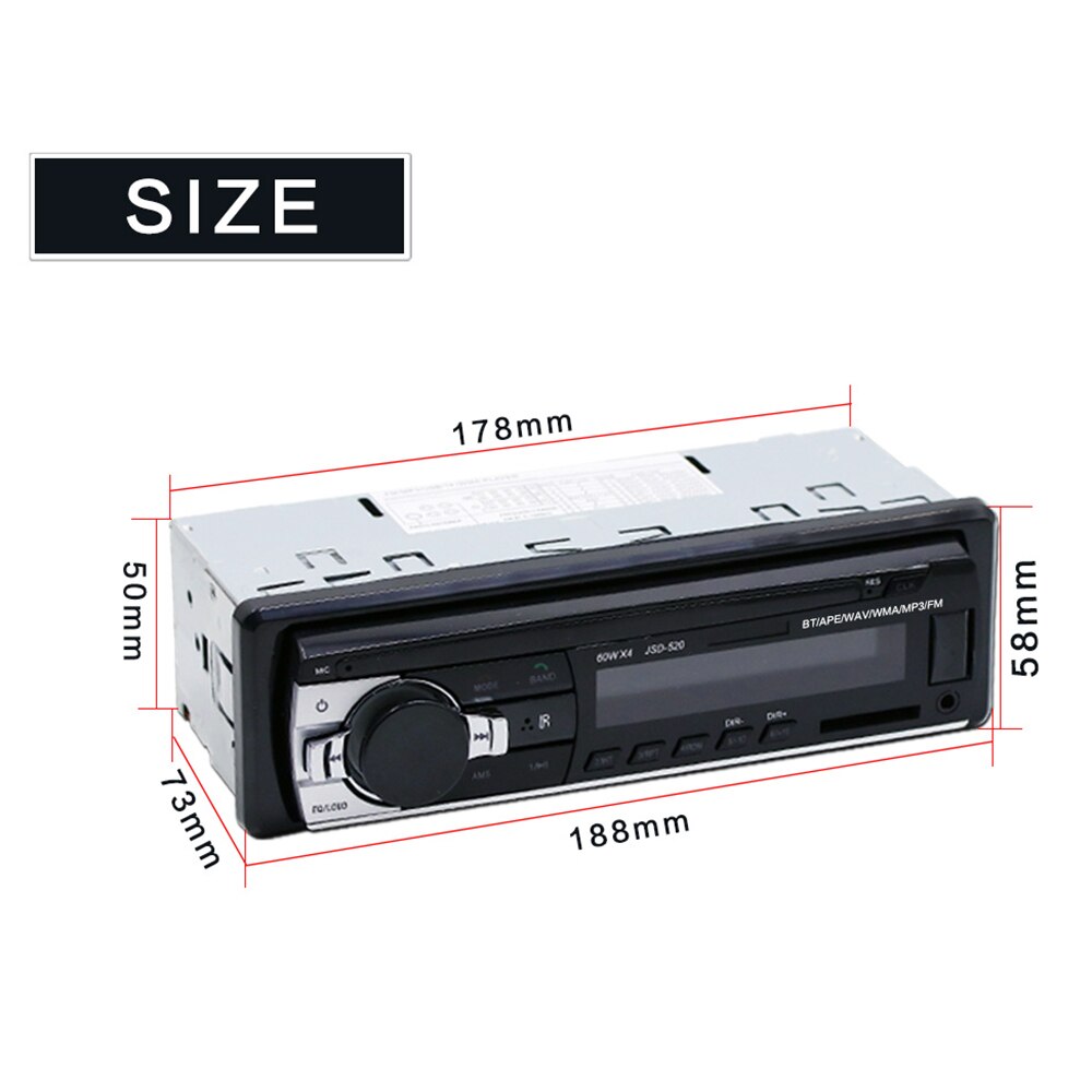 Auto MP3 Speler Bluetooth U Disk Radio Speler Handsfree Bellen Auto MP3 Speler Met Afstandsbediening Auto Radio stereo Speler: ISO port short thin