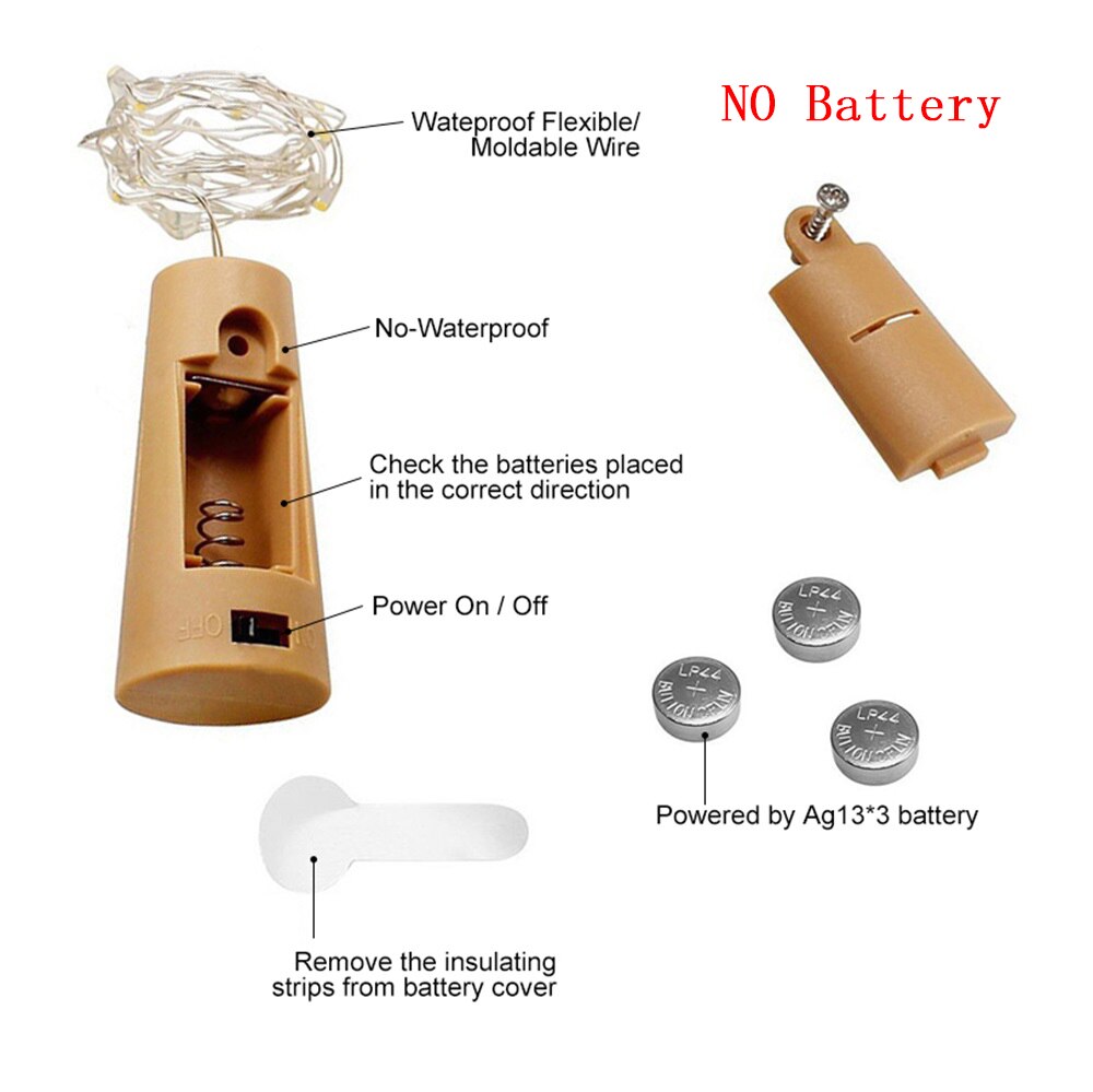 Luces led de corcho para botellas de vino de 9 colores de hoomall, cadena de luces de alambre para decoración de bodas y fiestas, 1m/2m/3m tapones para botellas, herramienta de barra