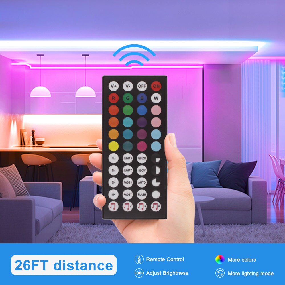 RGB Control Box 12V Music IR Controller 44 Keys Remote Control Plastic RGB Controller LED Dimmer for LED Strip Connector