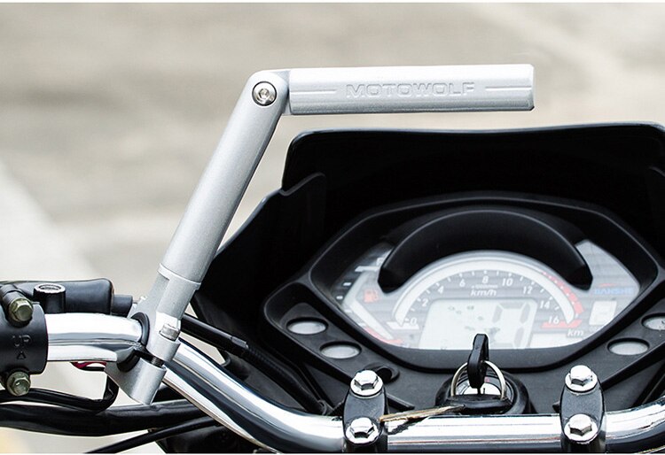 Multifunción motocicleta manillar barra transversal expansión aleación de aluminio moto de motocross modificada soporte Universal motocicleta: silver