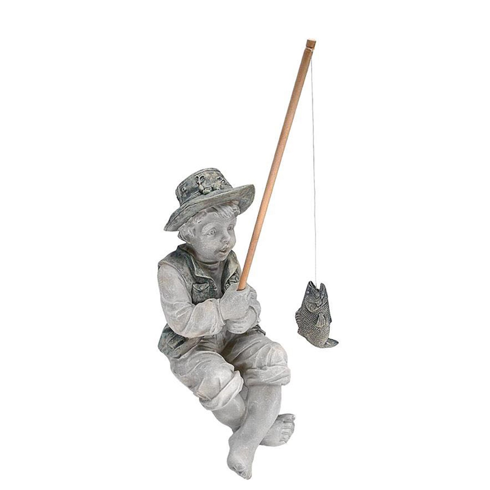 Hars Figuur Standbeeld Vissen Jongen Met Zithouding Tuin Ornament Koesteren In God Glorie Meisje Voor Outdoor Zwembad pr: boy