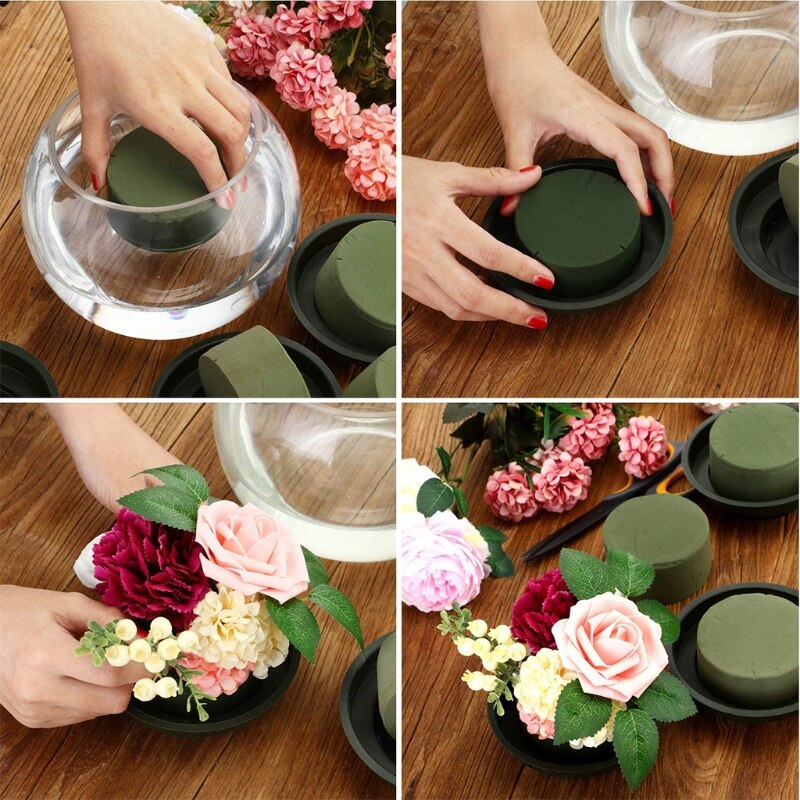 20 pièces de briques de mousse florale humide, bloc de polystyrène de fleuriste vert pour l&#39;arrangement de fleurs fraîches de printemps fournitures artisanat