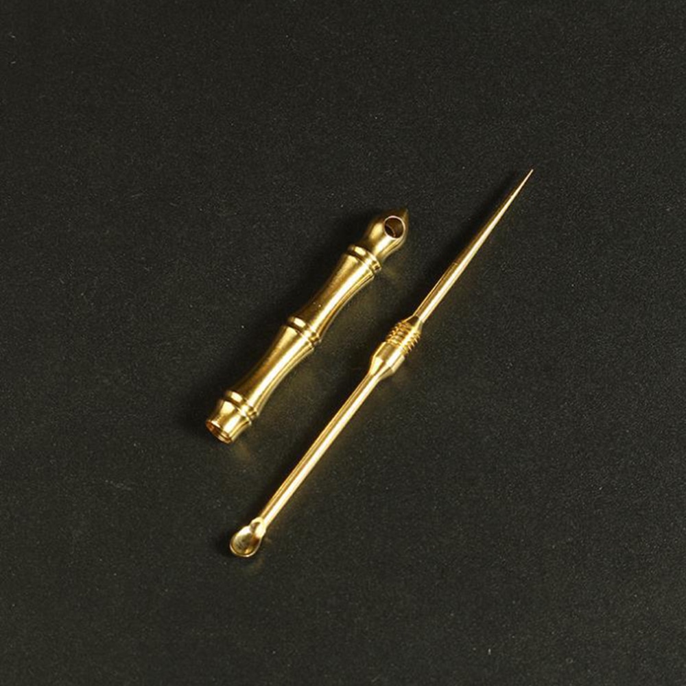 Portable Multifunctional Ear Spoon Toothpick Combination Pure Brass Toothpick Ear Spoon Stronger Than Dental Floss Tool