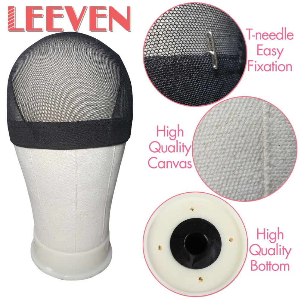 Leeven beige kangaslohkopää pään kuteen/peruukin/hiustenpidennyksen tekemiseen tyylinen mallinukke nukke kangaspää ilman