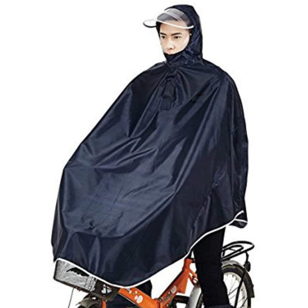 Impermeabile per moto elettrico mantella impermeabile resistente tutto'usura poncho Oxford traspirante giacca da bicicletta per uomo e donna: marina militare blu