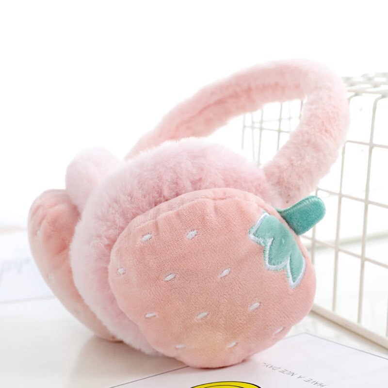 Earmuffs Ladies Cofortable Cute Fruit Earmuff Kawaii Fashionable Wool-like Warm Autumn Winter Earmuffs For Kids: PK