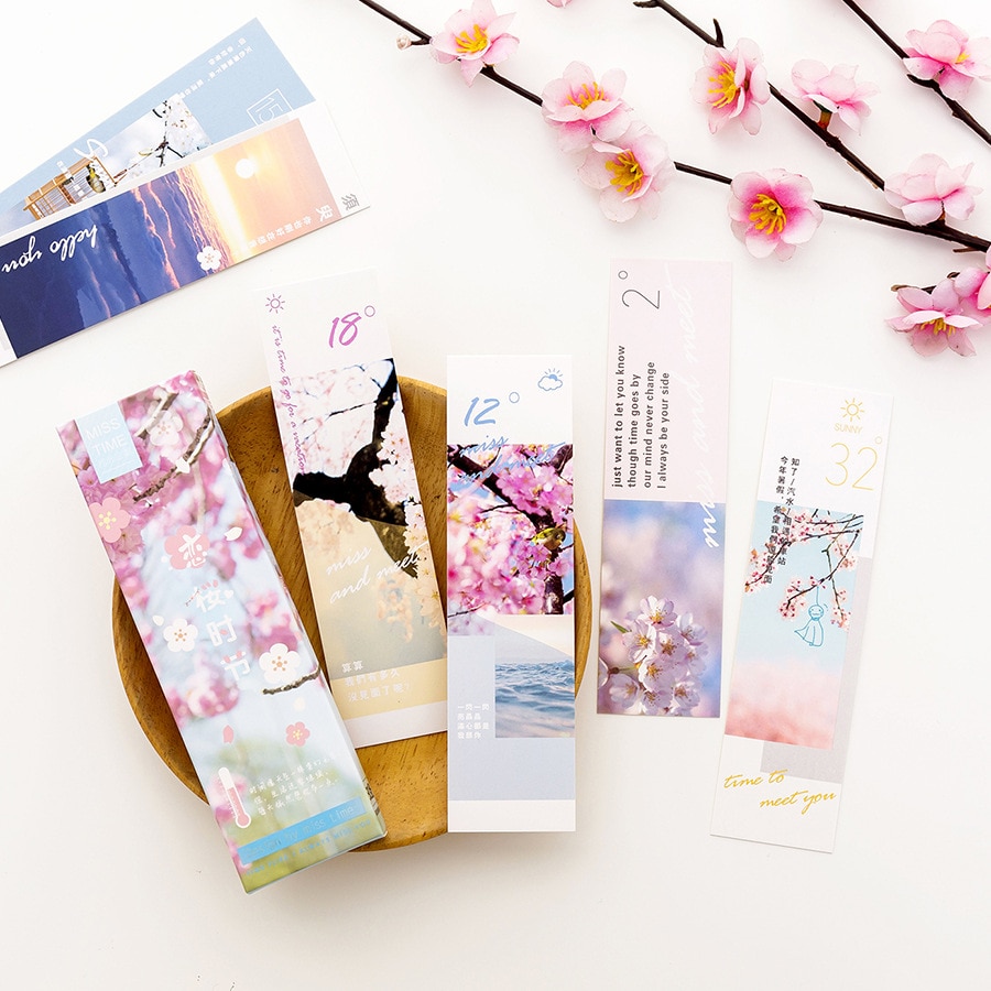 30 st/pack bokmärke sakura säsong bokmärken gem bokmärke bok läsning