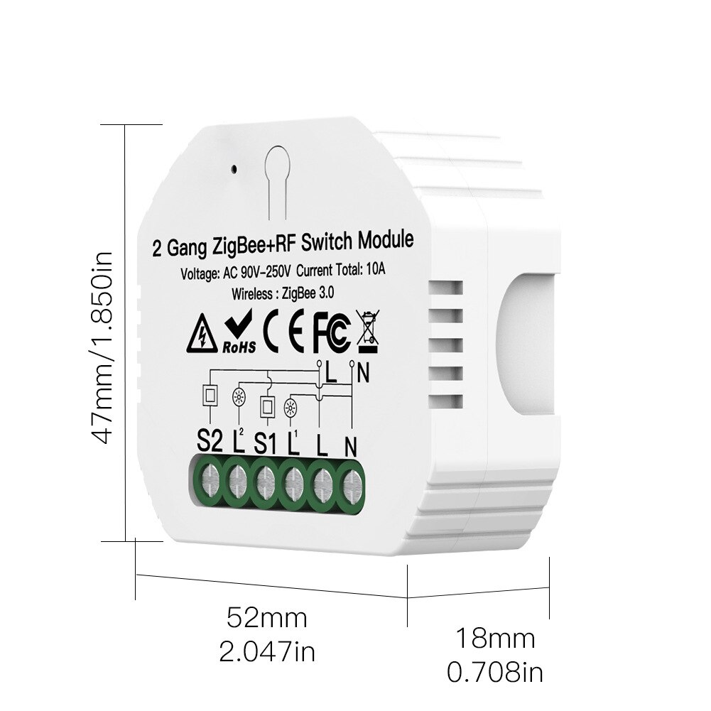 Smart Remote WiFi Switch Relay Module ZigBee 2 Gang Zigbee RF Switch Module Led Dimmer Afstandsbediening Switch Tool