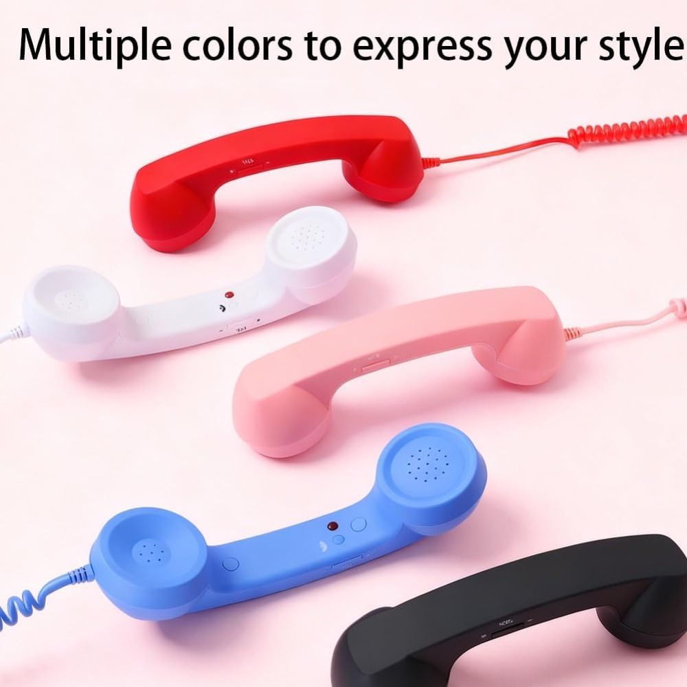 with Microphone Phone Handset Telephone Style Type-C Landline Handle Receiver Tangle Free Wire Handheld Cell Phone Receiver