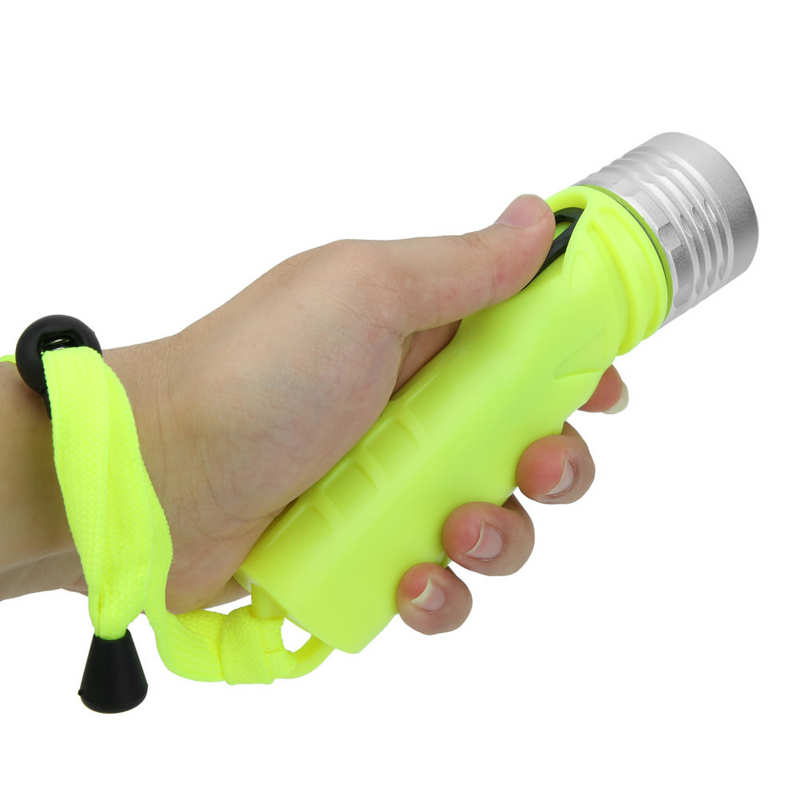 Underwater Flashlight 18x5cm Ergonomically Aluminium Alloy+ABS Waterproof Diving Light for Diving Sea Swimming