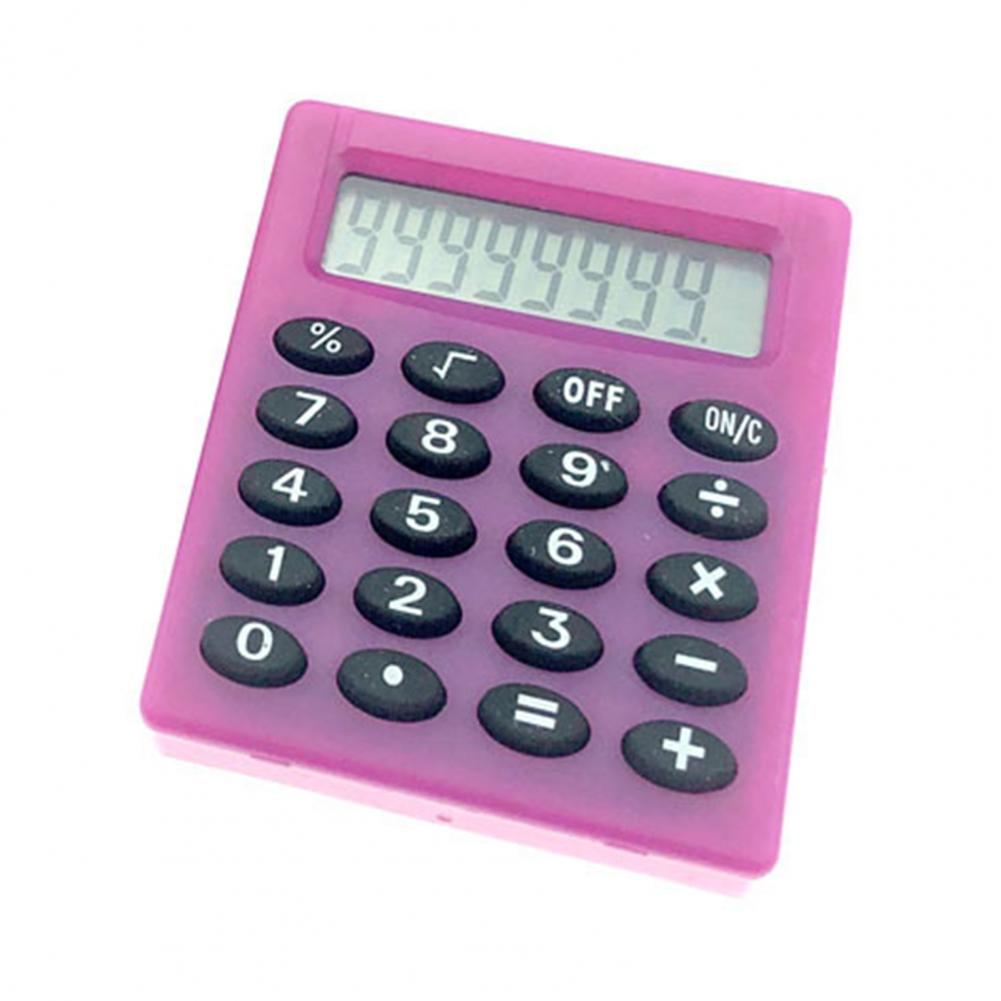 Mini Calculator Battery Powered High Accuracy Portable 8-Digit Display Student Calculator Office Supplies: Purple