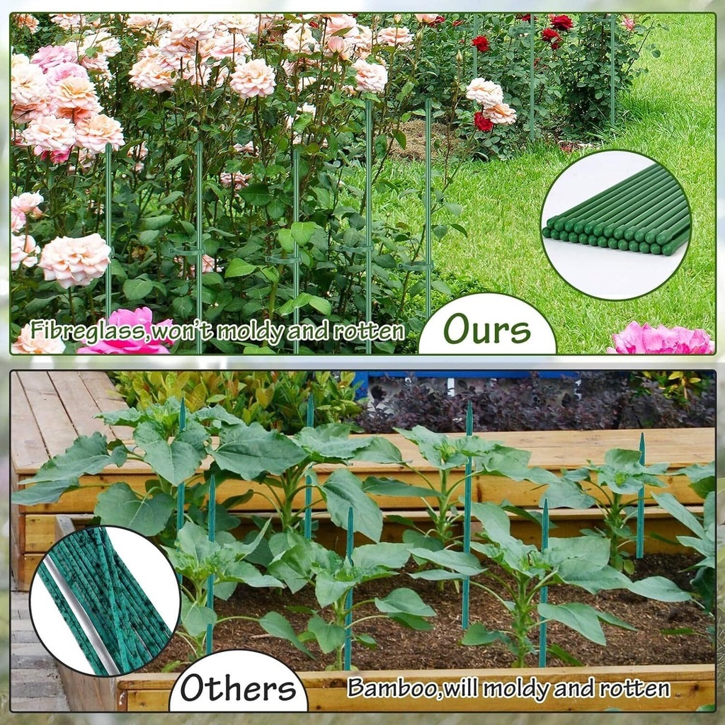 Plant Stakes Adjustable Plant Support Stakes for Medium and Small Indoor Plants Garden Stakes for Strong Plant Support