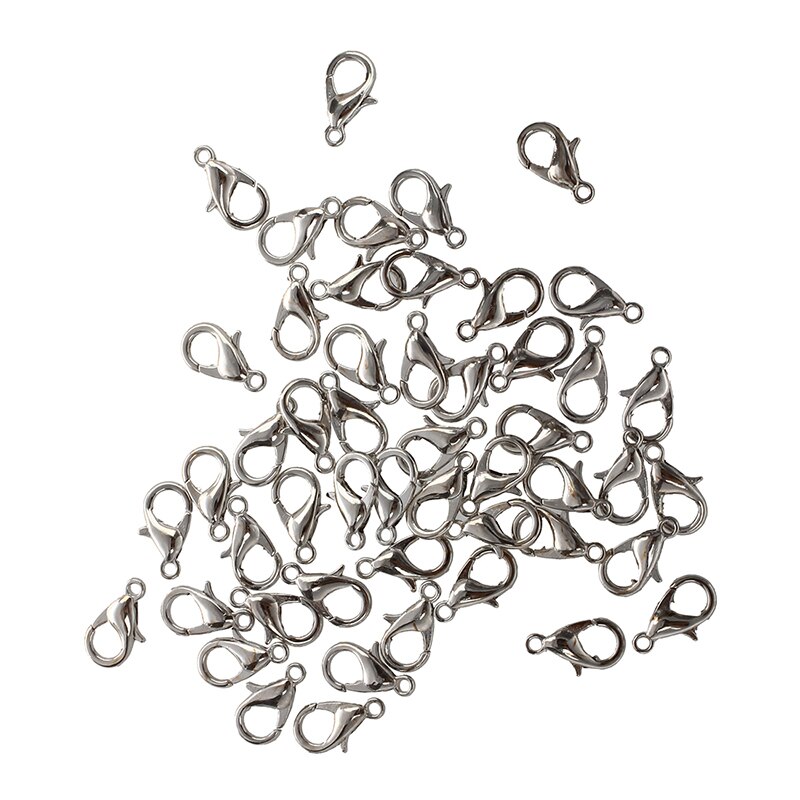 50 x Caps Lock Carabiner Chain Closures Silver