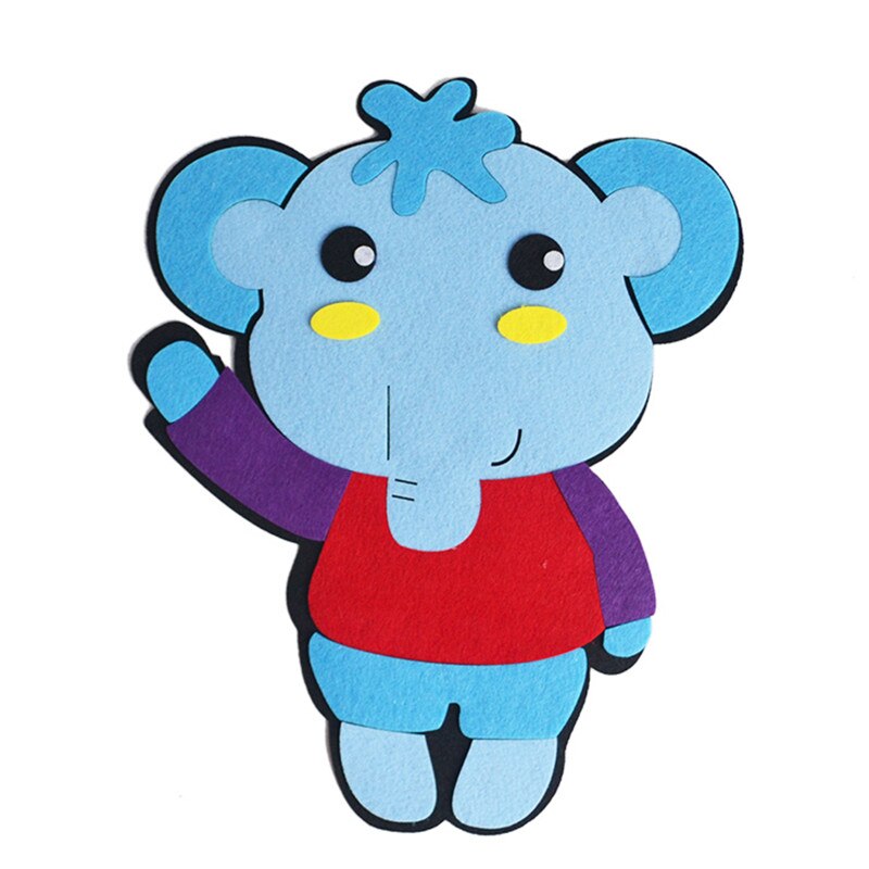 3mm fieltro de corte formas de búho pegatina DIY artesanía decoración de la habitación de los niños adhesivos para pared jardín de infancia decoración manualidad de fieltro Juguetes: Elephant