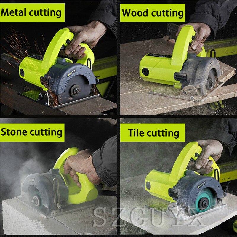 1900W 110mm Multi-function Electric Saw Wood/Metal/Marble/Tile Cutter Cutting Angle Adjustable Portable Cutting Machine