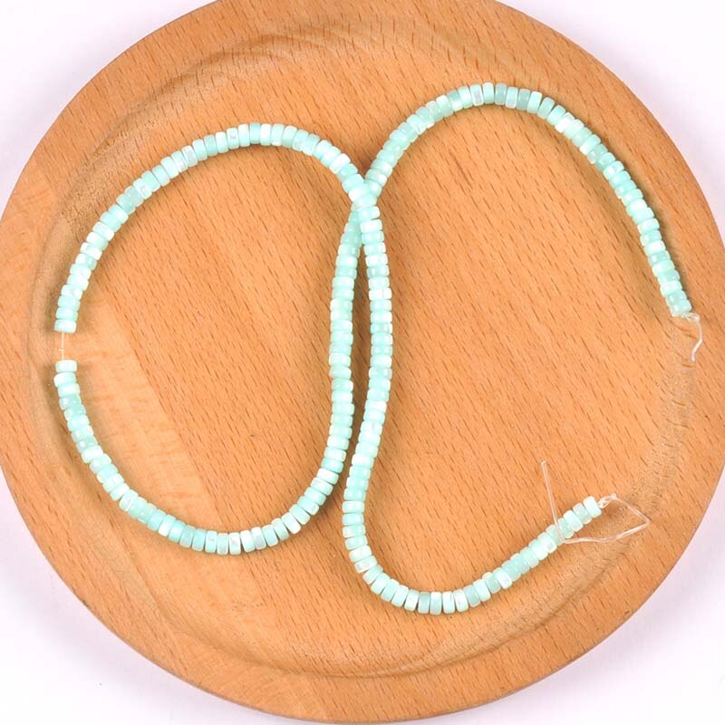Cuentas planas redondas Multicolor para hacer pulseras, dijes para collar, accesorios de joyería, 36cm, trs0417: 3