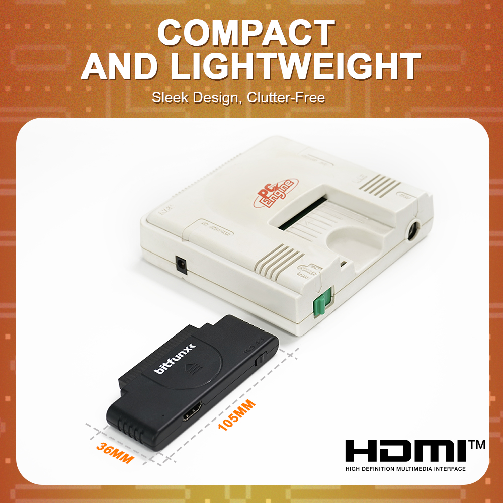 BitFunx – adaptateur RGB vers HDMI 1080p pour Console de jeu PCE, moteur, prise en charge 16:9 et 4:3, convertisseur vidéo de commutation pour la série Core Grafx