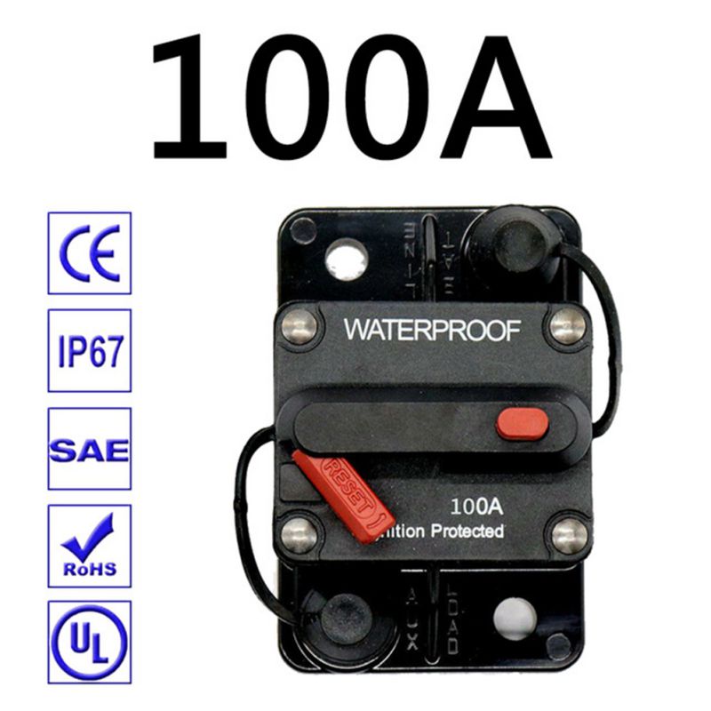 30A 40A 50A 60A 70A 80A 100A 120A 150A 200A 250A 300A Amp Circuit Breaker Zekering Reset 12-48V Dc Auto Boot Auto Waterdicht: 100A