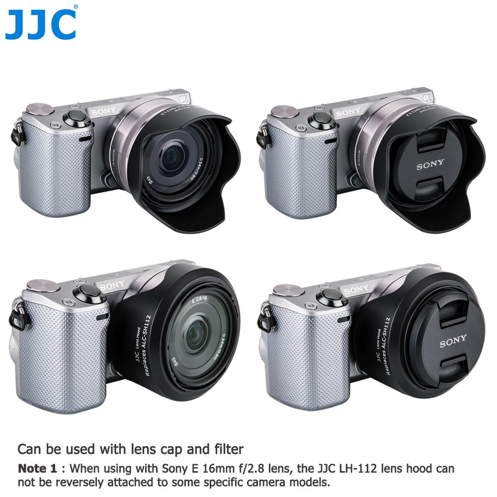 Pare-soleil à baïonnette jjc 49mm pour sony  e 18-55mm f/ /3.5-5.6 oss /e 16mm f/ /2.8 / e 35mm f/ /1.8 oss  /fe 28mm f //2 remplace alc -sh112