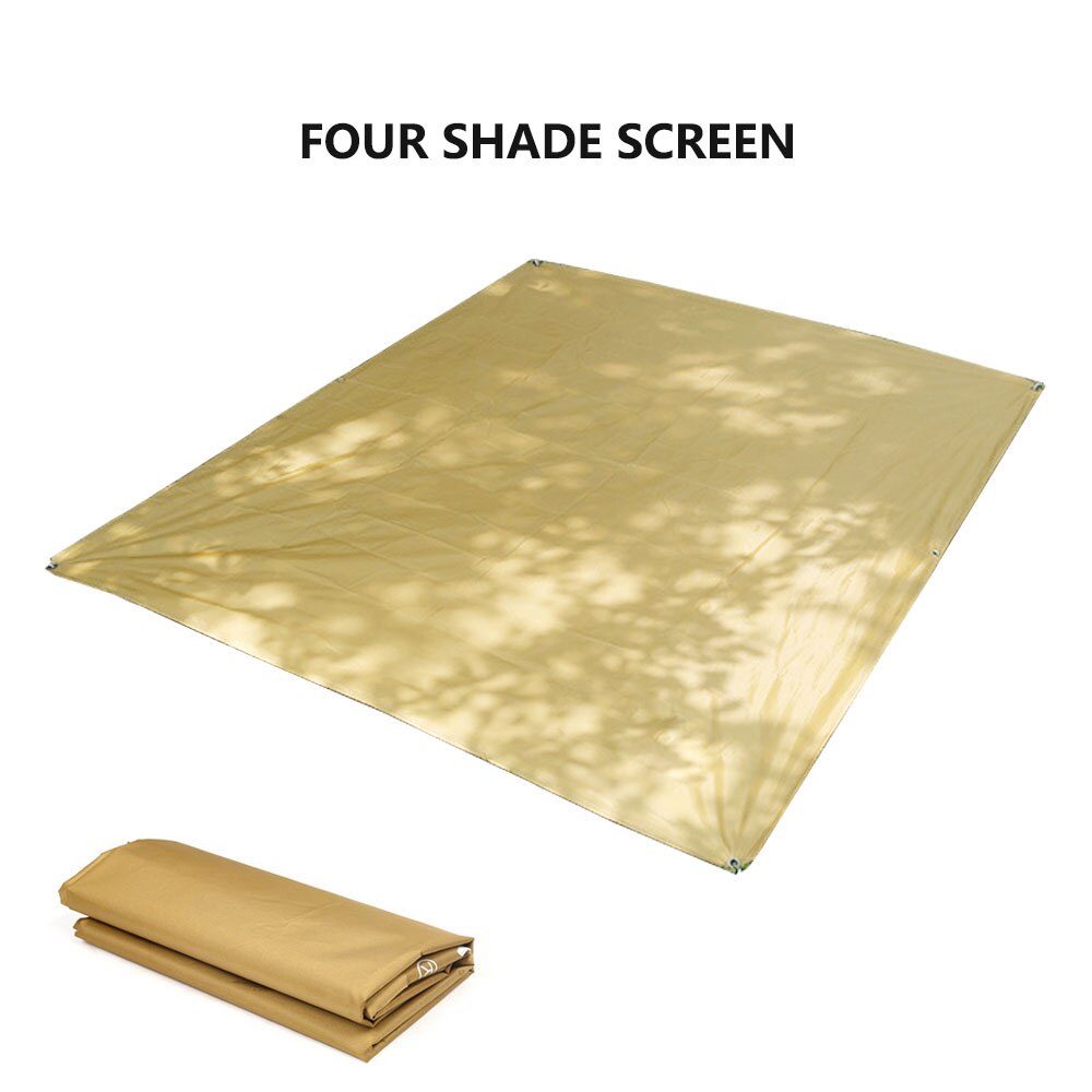 180cm Large Square Shade Screen Beige 190T Polyester Canopy Beach Camping Mat Moisture Proof Portable Waterproof Ultralight UV