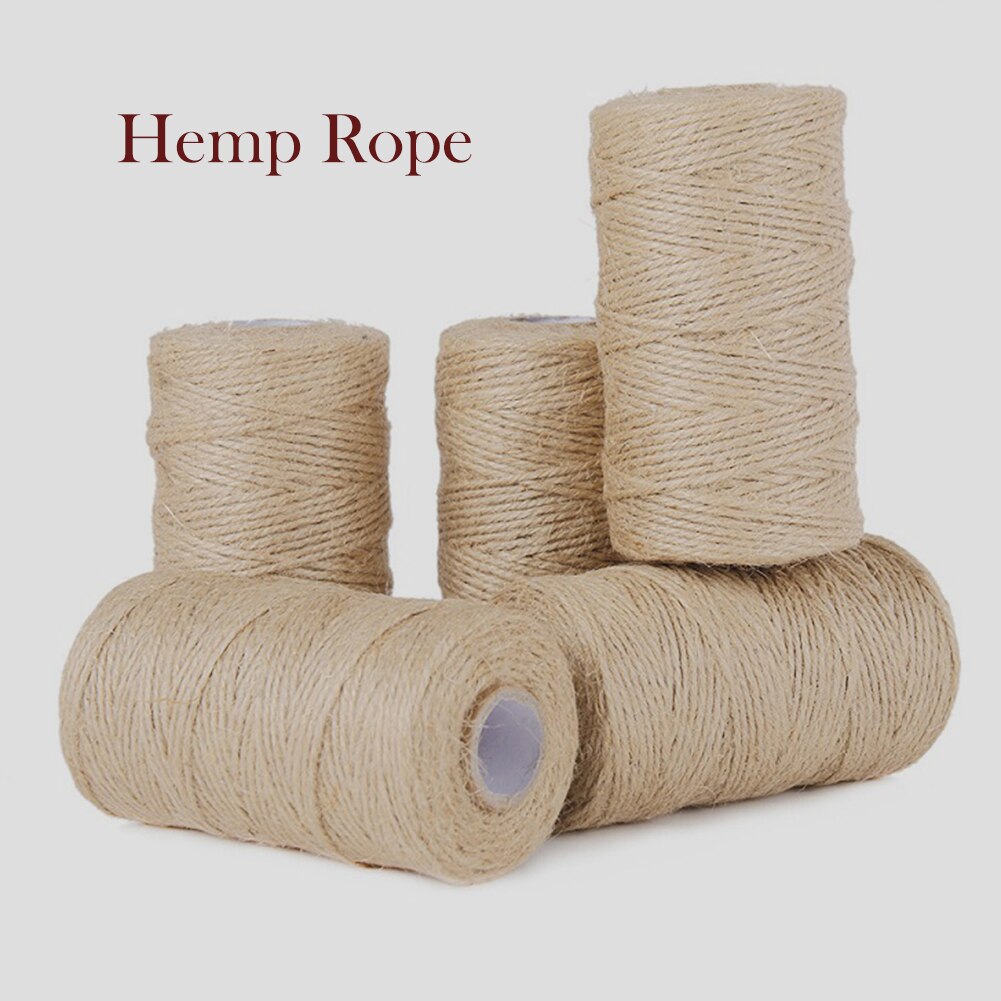 40m Natural Burlap Hessian Jute Twine Cord Hemp Rope Packing Strings Box Wrapping Cords Thread