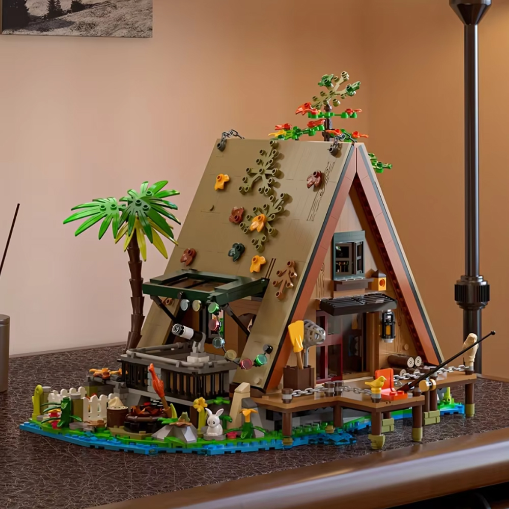 1486PCS Forest House building blocks with LED light Tree Cabin Display Set Buildable brick Kit for Nature Lovers Adults Kids