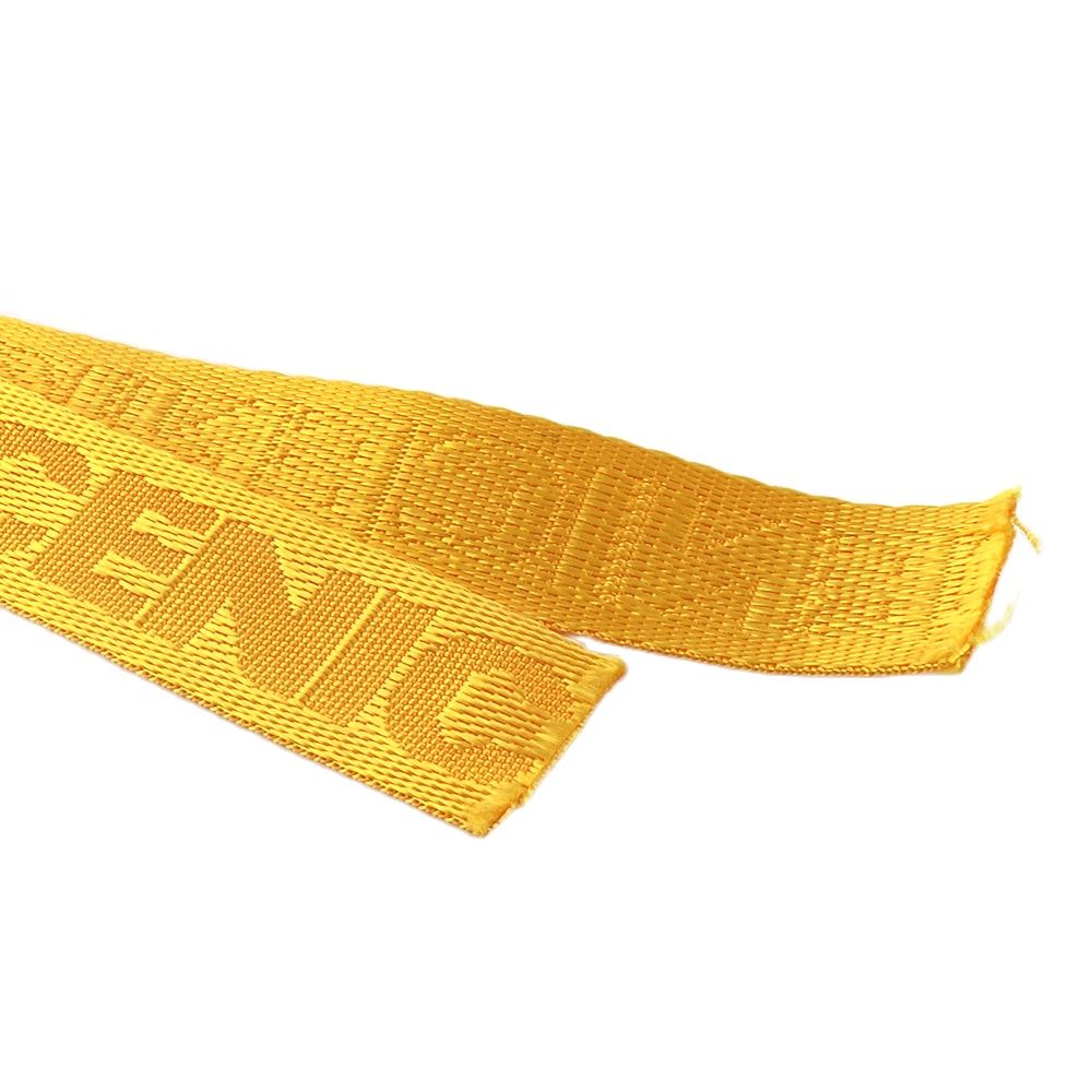 25mm gula vävband med brevmönster band polyester bomull duk vävband bälte band plagg band för diy