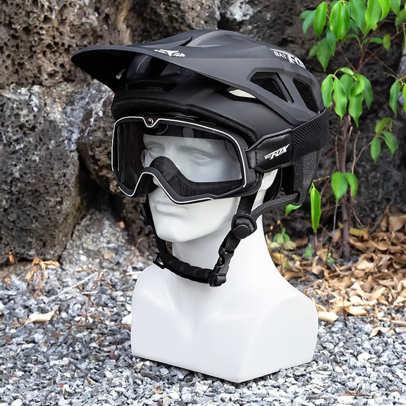 BATFOX Neuer Fahrradhelm, Schutzbrille, Komfortfutter, verstellbar, für Berg Straße, Radfahren, Sicherheitshut, Herren und Damen, MTB, Fahrradhelme