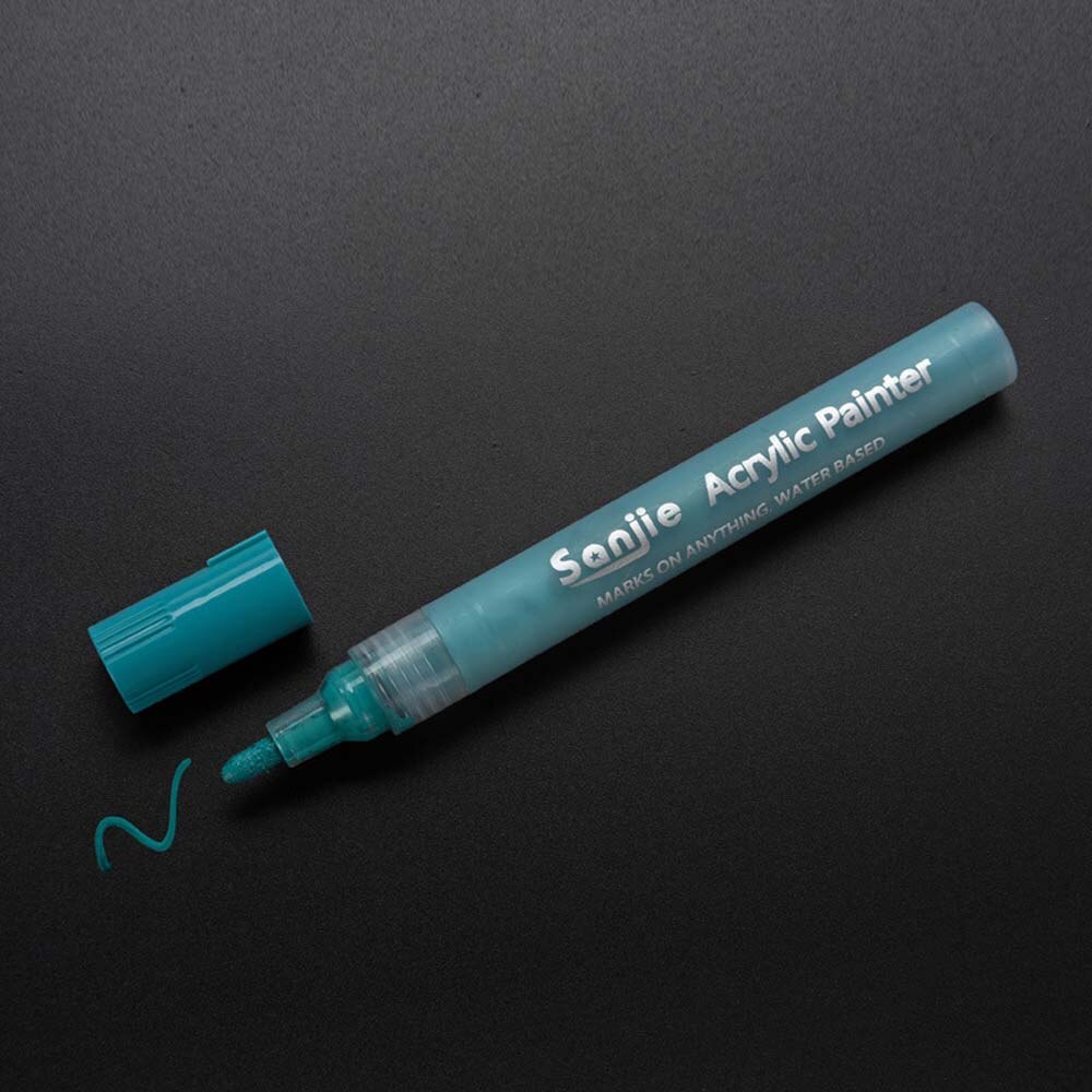 12 Colors Permanent Acrylic Paint Marker Pens For Ceramic Rock Glass Wood Fabric Canvas DIY Painting Office School Supplies: green