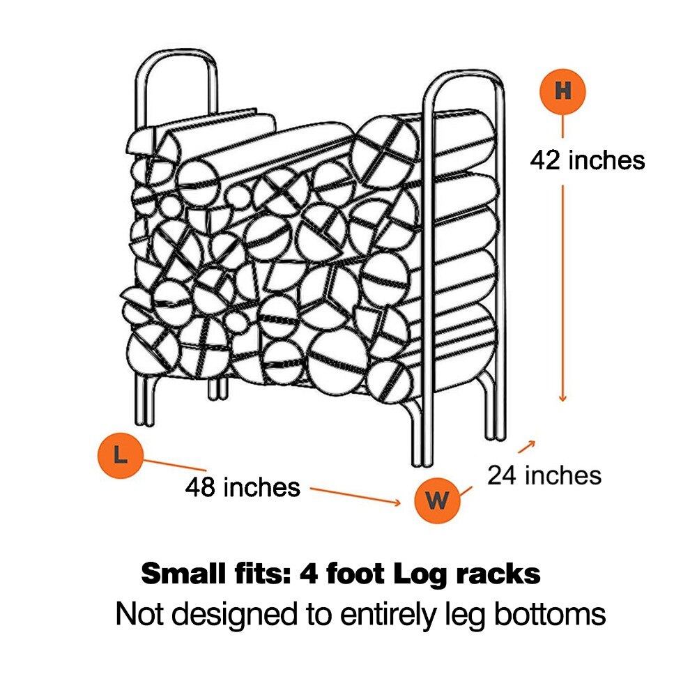 Heavy Duty 4FT Outdoor Waterproof Log Holder Cover Practial Garden Firewood Dust-Proof Moisture-Proof Log Rack Cover