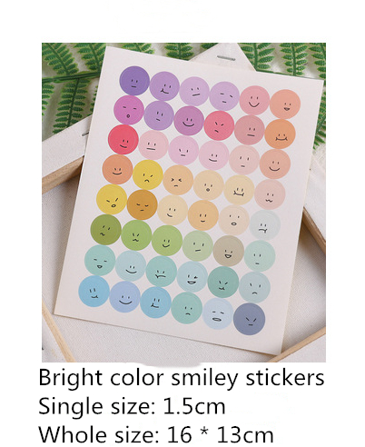 Ljus färg gradient prick smiley klistermärken diy scrapbook album mobiltelefon väggdekoration tätning dekoration klistermärken: A 1.5cm
