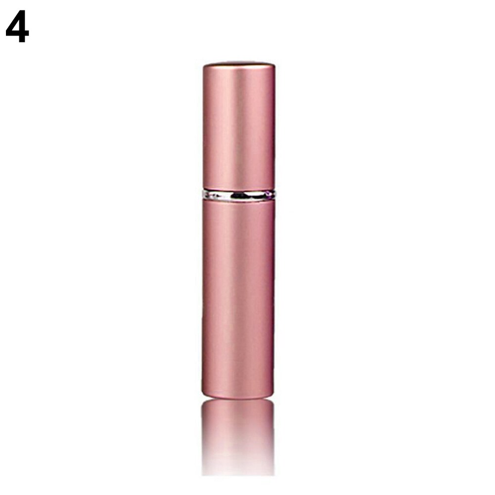1Pc 5Ml Draagbare Mini Navulbare Parfum Glazen Fles Reizen Aluminium Spray Verstuiver Lege Metalen Parfum Verstuiver Spuit: Roze
