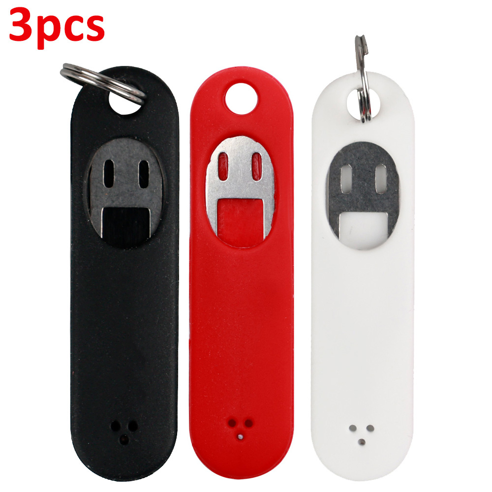5 stks Anti-verloren Sim-kaart Eject Pin Naald met Opbergdoos Universele Mobiele Telefoon Stalen Ejector Pin Sim-kaart Lade Opener Sleutelhanger: Black