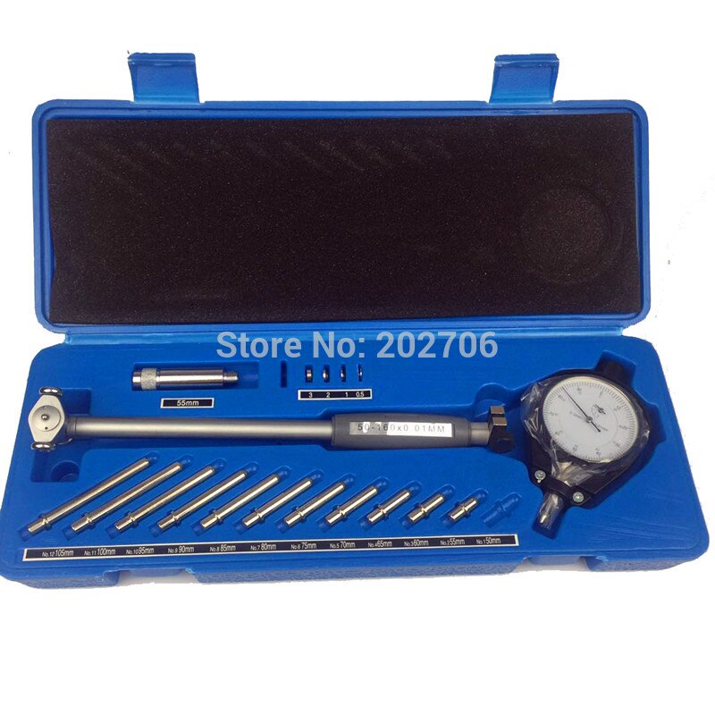 50-160MM 0.01mm Dial Bore Gauge Indicator Diameter Indicators Precision Engine Cylinder Measuring Test Kit Tool Meter