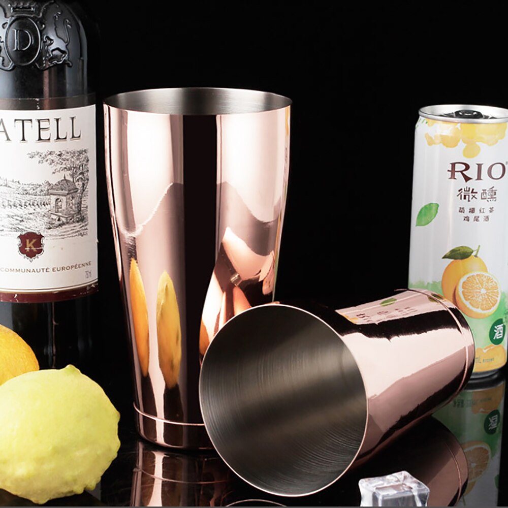 550ML/750ML 304 Stainless Steel Cocktail Shaker 2-piece Set Mixer Wine Martini Boston Shaker For Bartender Drink Party Bar Tools