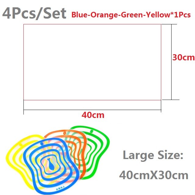 Extra Thick Flexible Plastic Cutting Board Mats With Food Icons, (Set of 4) -Prevents Slipping - Prevents Cross Contamination: LargeSize 40cmx30cm