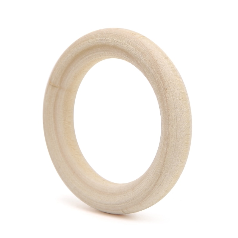 5 stk naturligt træ cirkel ring vedhæng konnektorer perler gør-det-selv smykker fund 40mm