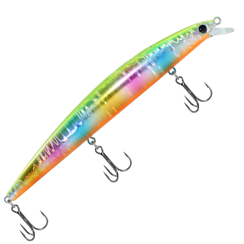 Señuelo de pesca Minnow 120mm 14,5g 140mm 21g agua salada lubina negra Lucio cebos duros de fundición larga: 120 mm / Croma optimizar