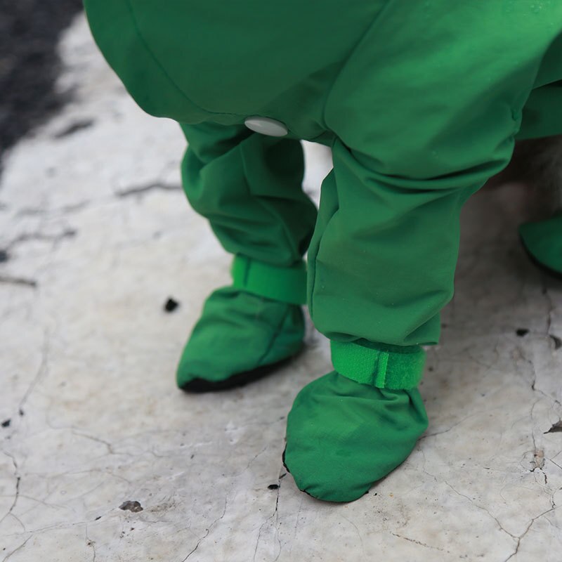 Chubasquero con todo incluido para mascotas, Botas de lluvia, chaqueta impermeable para gato y perro, chaqueta de poliéster con capucha para mascotas, ropa de cuatro patas de
