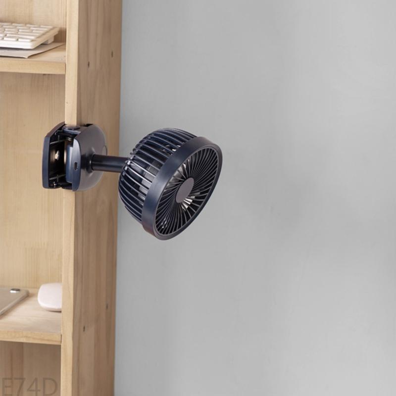 E74D Clipe no ventilador 4 velocidades ventilador pequeno com um forte fluxo ar livre Fan 3600mAh USB